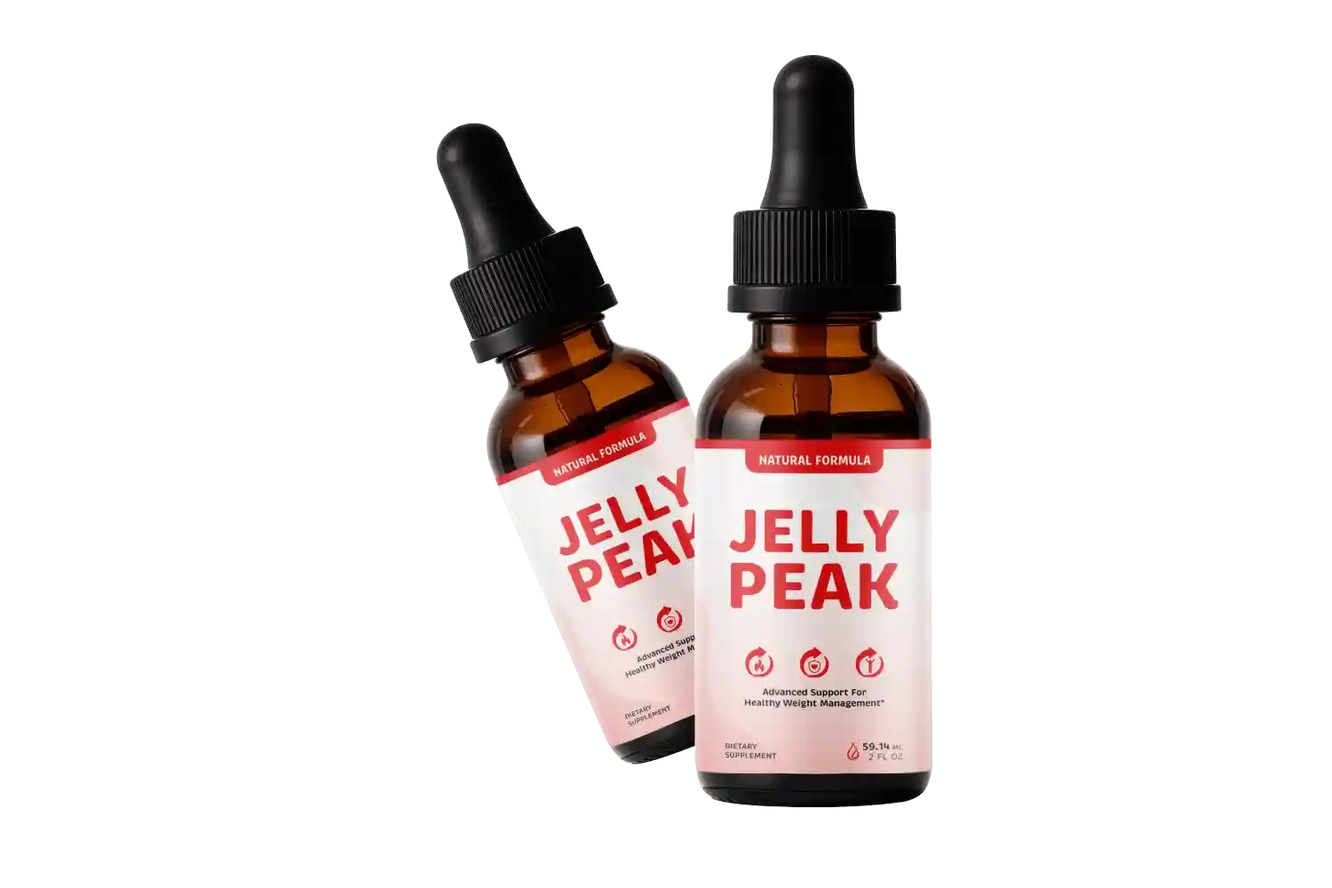 JellyPeak Natural Weight Management Liquid Drops – 2 fl oz Amber Dropper Bottle
